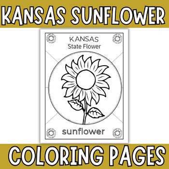 Preview of Kansas day sunflower coloring pages