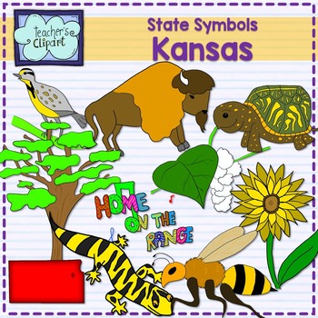 Preview of Kansas state symbols clipart