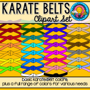 Preview of Karate Belt Ninja Achievement Badge Clipart 30 Colors Digital or Print