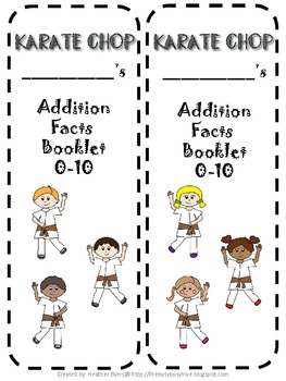 Karate Chop Addition Facts booklet {up to 20} | TPT