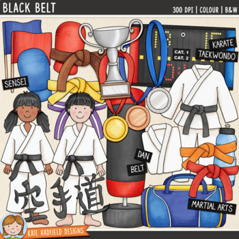 Preview of Karate Clip Art: Black Belt (Kate Hadfield Designs)