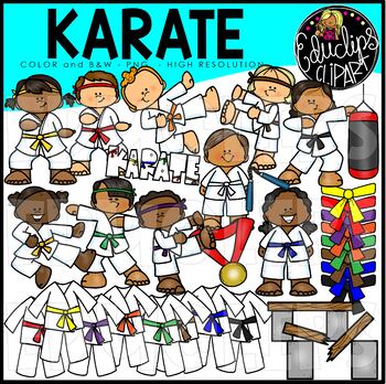 Preview of Karate Clip Art Set {Educlips Clipart}