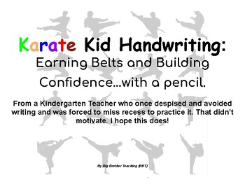 Preview of Karate Kid Handwriting (Rubric, Rules & Writing Pages)