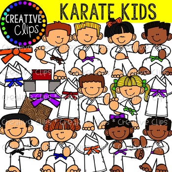 karate kids clipart