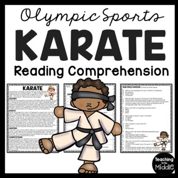 Preview of Karate Reading Comprehension Informational Worksheet Olympic Sports Olympics