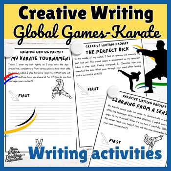 Preview of Karate Sports Creative Writing Worksheets & Karate Writing Activities