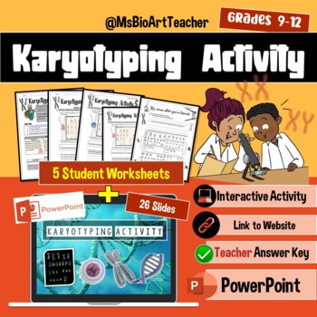 Preview of Karyotyping Activity-Online Activity-Student Worksheets-Power Point Presentation