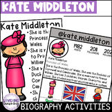 Kate Middleton Biography Activities, Worksheets, Report, a