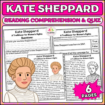 Preview of Kate Sheppard: Suffragist Pioneer Nonfiction Reading & Activities for Women's HM