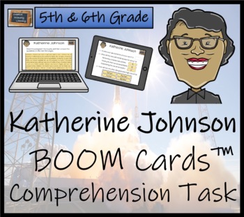 Preview of Katherine Johnson BOOM Cards™ Comprehension Activity | 5th Grade & 6th Grade