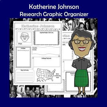 Preview of Katherine Johnson Biography Research Graphic Organizer