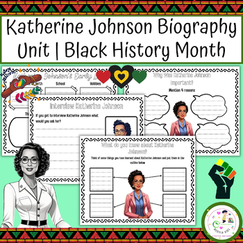 Preview of Katherine Johnson Biography Unit | Black History Month | womens history month