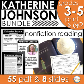 Preview of Katherine Johnson Bundle | Nonfiction Reading | Printable | Digital