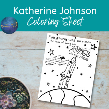 Preview of Katherine Johnson Coloring Printable Worksheet