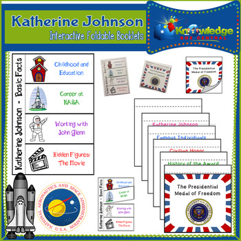 Preview of Katherine Johnson Interactive Foldable Booklets - Black History