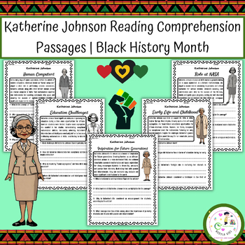 Preview of Katherine Johnson Reading Comprehension Passages | Black History Month