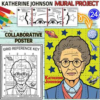 Preview of Katherine Johnson collaboration poster Mural project Women’s History Month Craft
