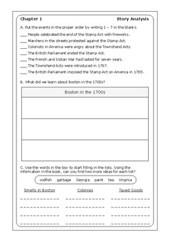 Kathleen Krull "What Was the Boston Tea Party?" worksheets by Peter D