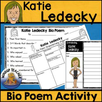 Preview of Katie Ledecky Biography Poem Activity and Writing Paper