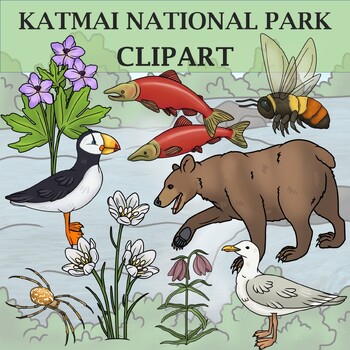 Preview of Katmai National Park Clip Art - Plants and Animals of the National Parks