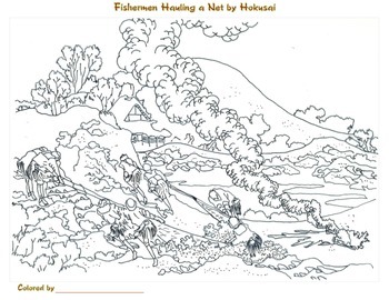 Download Katsushika Hokusai Coloring Pages by Smart Kids Worksheets | TpT