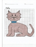 Quadrant 1 Coordinate Graph Mystery Picture, Katy the Cat