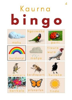 Kaurna Bingo Cards #1 by Kim Martin | TPT