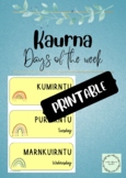 Kaurna Days of the week display - PRINTABLE