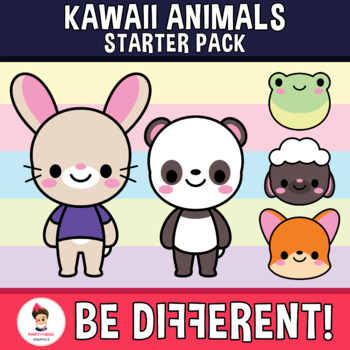 Preview of Kawaii Animals Clipart (Starter Pack)