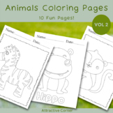 Kawaii Animals Coloring Pages for Kids - Jungle Animals Co