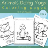 Kawaii Animals Doing Yoga Coloring Sheets For Kids at Scho