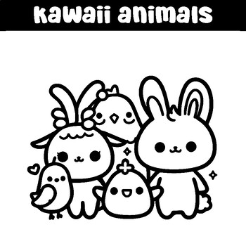 Preview of Kawaii Animals coloring pages for kids