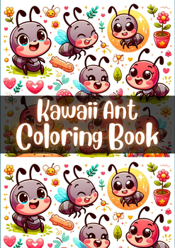 Preview of Kawaii Ants Coloring Book