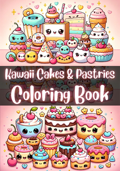 Preview of Kawaii Cakes and Pastries Coloring Book