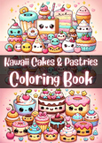 Kawaii Cakes and Pastries Coloring Book