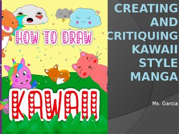 Preview of Kawaii Cartooning Powerpoint Lesson Elementary Middle Anime Japanese Culture