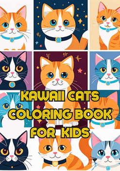 Preview of Kawaii Cats Coloring Book for Kids