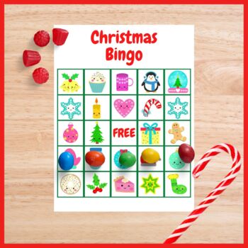 Kawaii Christmas Bingo Game ( Picture Recognition Counting & Scissor ...