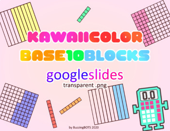 Kawaii Color Base 10 Blocks Google Slides Math Manipulatives Transparent Png