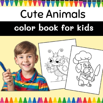 Preview of Kawaii Coloring Book for Kids: Cute Animals Edition