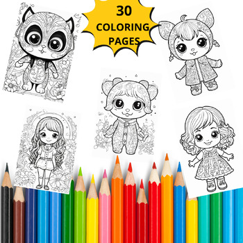 Preview of Kawaii Coloring Pages for kids | Cute Coloring Pages |kuwaii printable