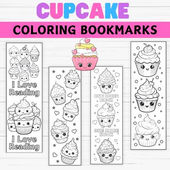 Preview of Cupcakes Coloring Bookmarks- Cupcake Coloring Printable