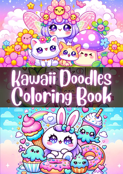 Preview of Kawaii Doodles Coloring Book