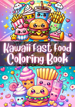 Preview of Kawaii Fast Food Coloring Book