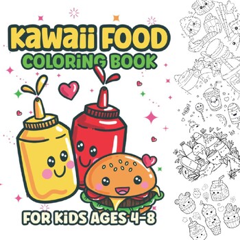 Preview of Kawaii Food Coloring Pages :  Printable Kawaii Food Coloring Pages for kids