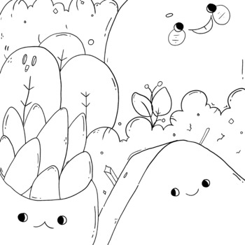Kawaii Foods Coloring page for Kids, Color Adorable and cute worksheet ...