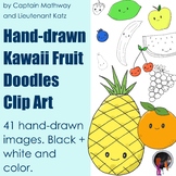 Kawaii Fruit Clip Art, Hand-drawn