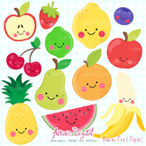 Kawaii Fruit Clipart Scrapbook Commercial Use. Cute fruits