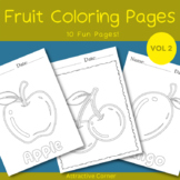 Kawaii Fruit Coloring Sheets for School or Home. For Kids 