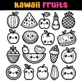 Kawaii Fruits coloring pages for kids